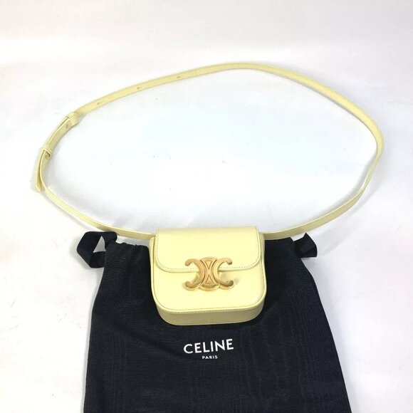 CELINE 10I513DPV.11OY Shiny calfskin mini triomphe Micro Pochette Shoulder Bag - Picture 4 of 14